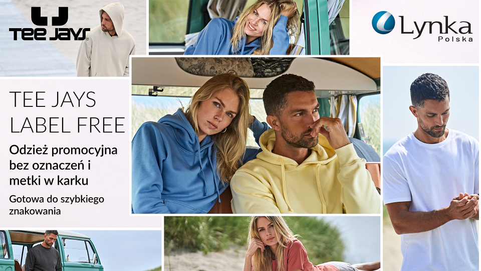 Kolekcja Tee Jays Label Free. Odzież promocyjna bez metek, pełna swoboda w personalizacji 